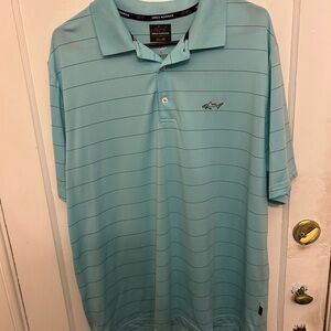 Tasso Elba Men's Light Blue Striped Polo Shirt